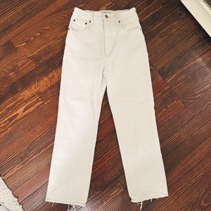 Abercrombie & Fitch The 90s Straight Ultra High Rise - Cream Denim Jeans